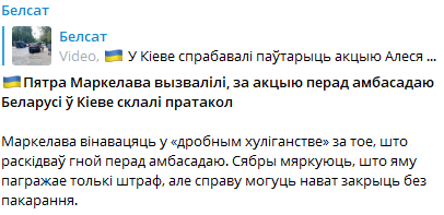 Белорусскому активисту грозит штраф за хулиганство. Скриншот из телеграм-канала Белстат